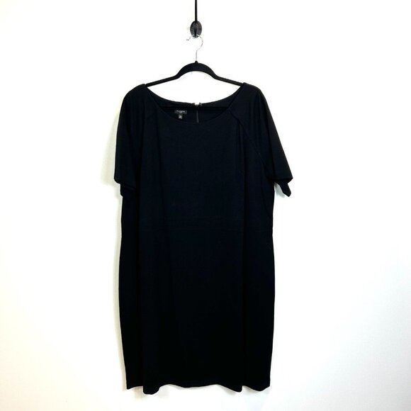 Talbots Dresses & Skirts - NWT Talbots 20W Black Ponte Short Sleeve Stretch Sheath Dress Career